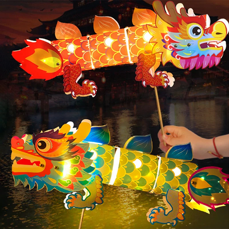 Diy Chinese Dragon Handmade Diy Lantern Kit Ancient Style Lanterns Dragon Diy Kit For Kids Mid-autumn Spring Festival