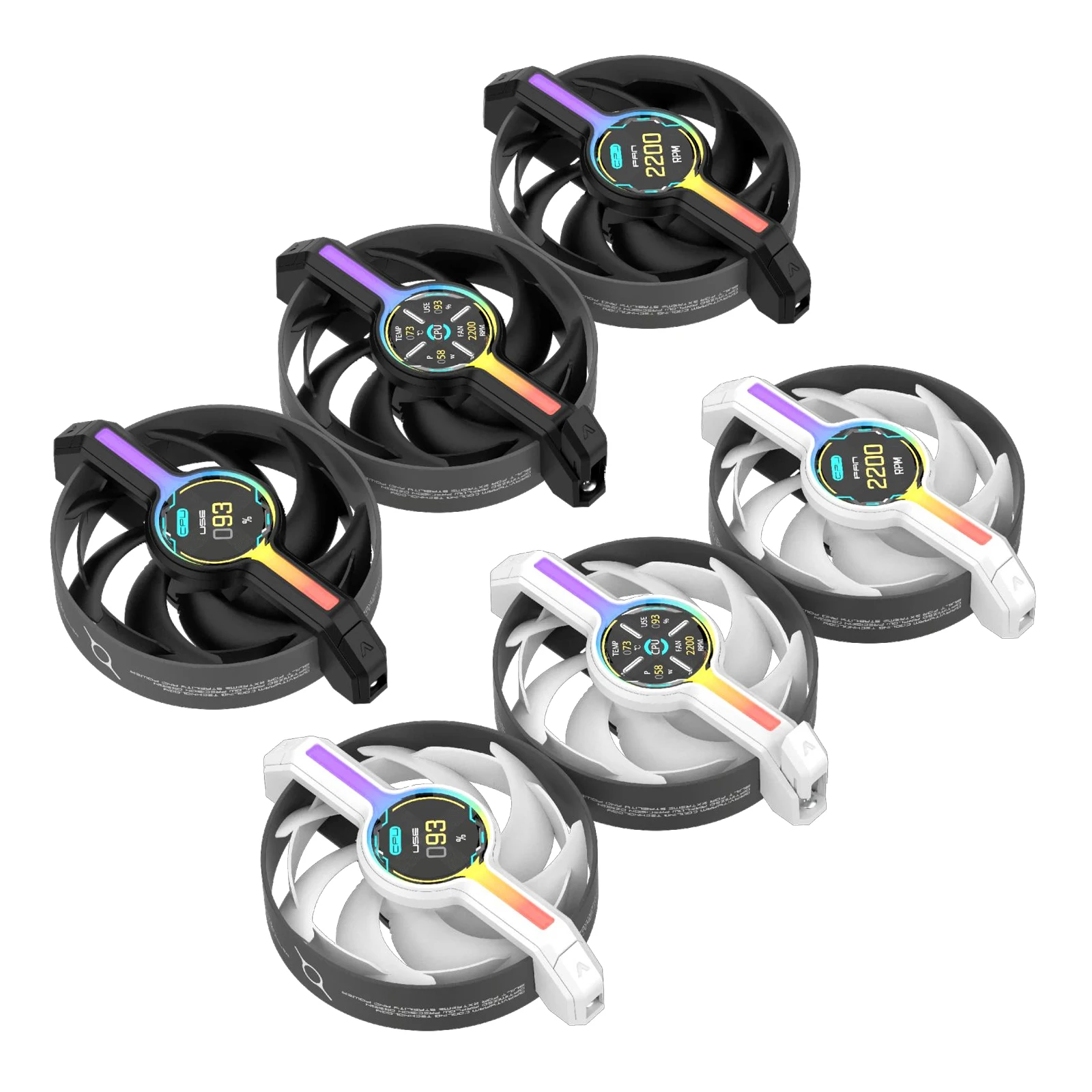 ALSEYE Φ12 Pro Max Case Fan with 1.5-Inch HD Screen Custom Animations ARGB PWM Control Hidden Screw for Computer Hardware