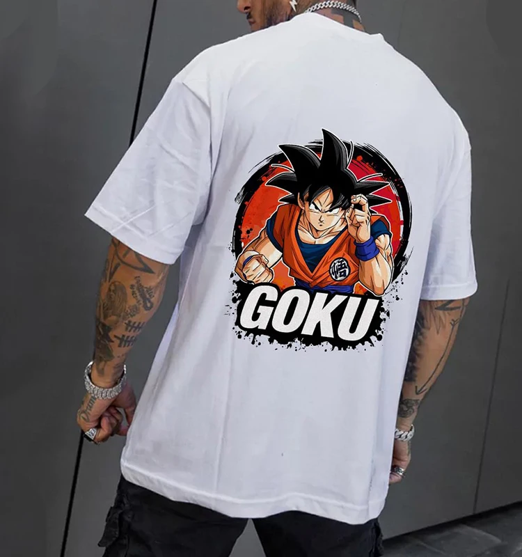 

Dragon Ball GOKU Anime Print Short-sleeved Men's T-shirt Summer 2025 New Loose Oversized Half-sleeved Top