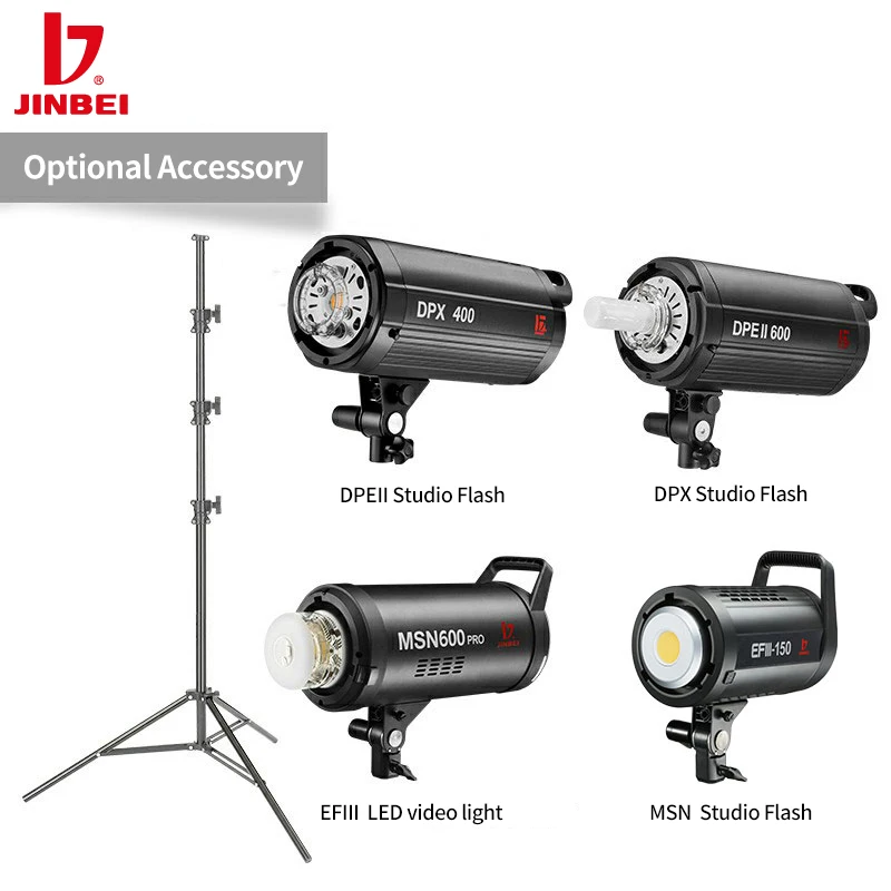 JINBEI MZ-2400FP  Air Cushion Aluminum Photography Light Stand Professional Tripod Studio Light Stand view 4