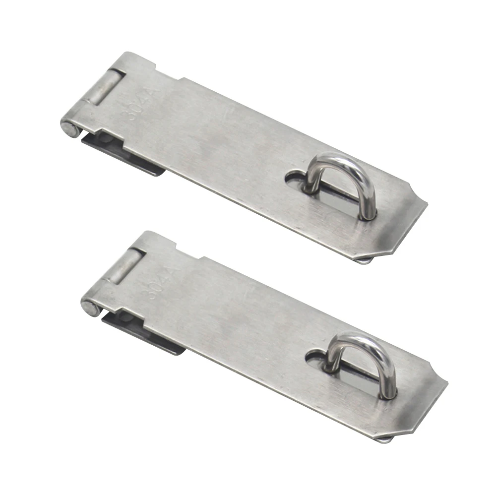 

2pcs Stainless Steel Lock Plate Heavy Duty Door Padlock Hasp Staple Concealed Screws Durable Gate Shed Storage Container Garage
