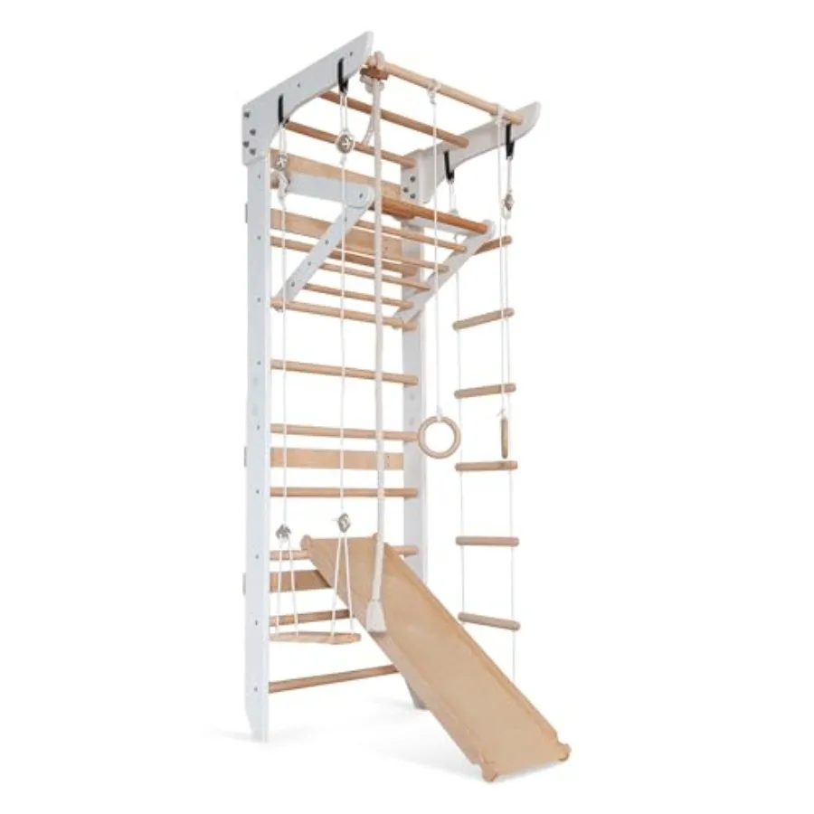 

Деревянная шведская стенка для упражнений, гимнастический комплекс из натурального дерева, безопасное красочное тренировочное оборудование для детских площадок