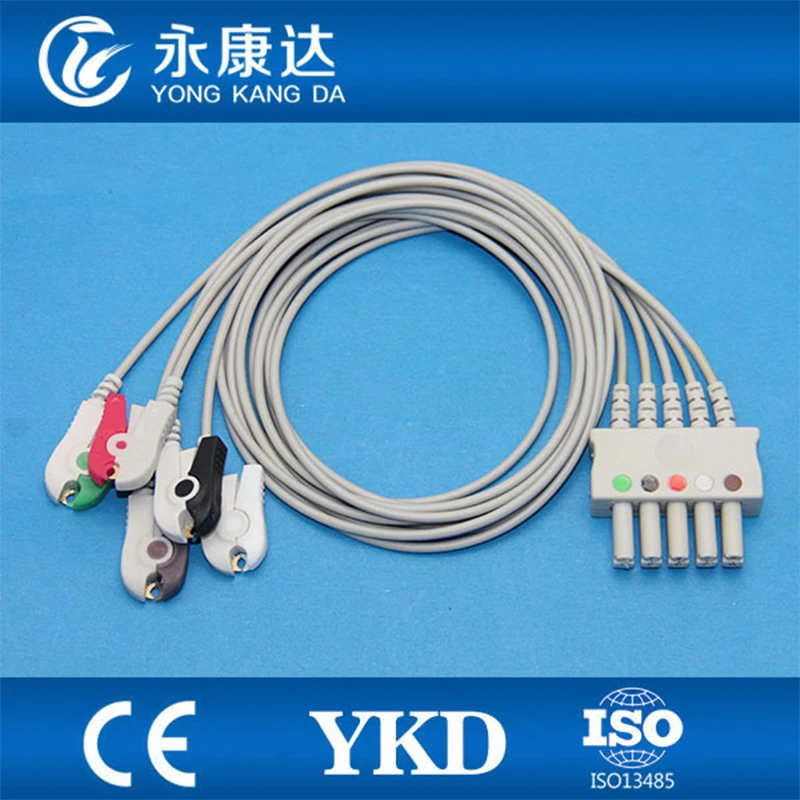 

ECG monitor leads, 5-свинцовый/AHA/зажим ecg trunk cable, одобренный CE & ISO13485