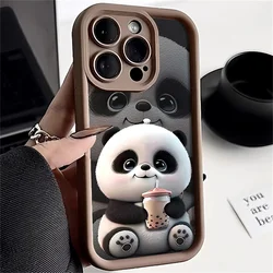 Panda Soft TPU Case For iPhone 15 Pro Max Cases iPhone 16 17 Air 13 14 11 12 16E 7 8 Plus SE 17promax 16promax Cover Funda