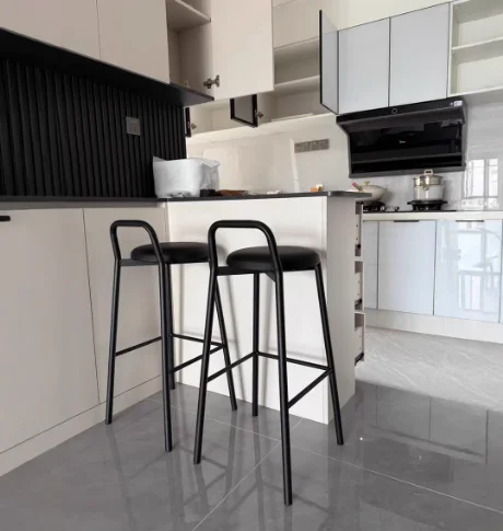 Modern Stackable Round Bar Stool WT161, Minimalist High Tall Counter Chair, Stylish Pub Stool for Kitchen, Bar & Cashier Desk