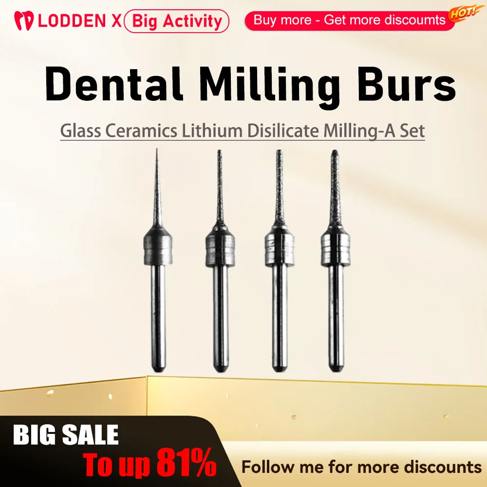 Dental 1set Milling Burs Cutting Glass Ceramics Lithium Disilicate Milling Machine Needles Material Dentistry Supplies Freses