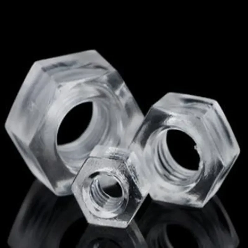 5pcs-100pcs Din934 Nylon Hex Nuts M2-m20 Black/white Transparent Plastic Hex Nuts For Diy Hardware And Engineering Use