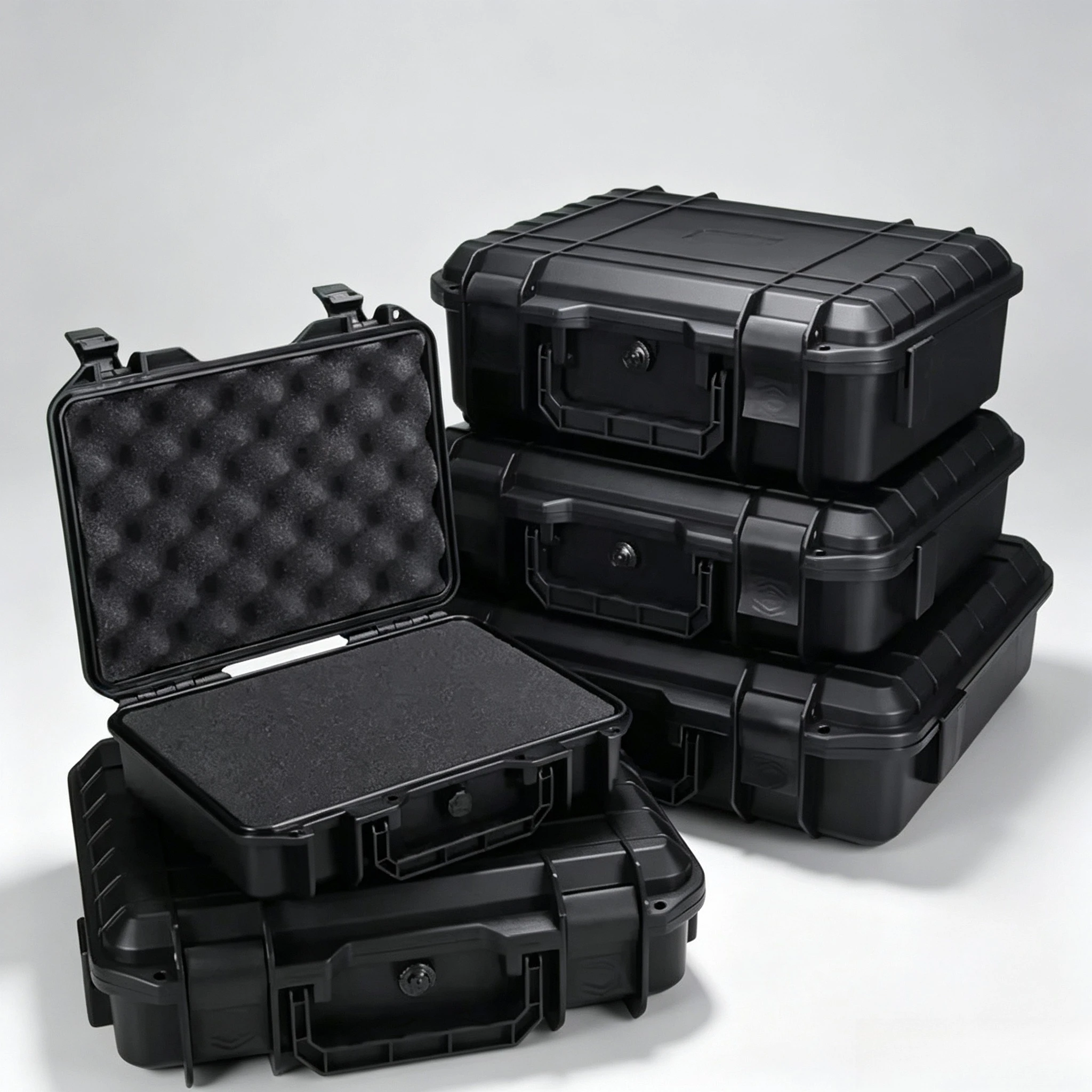1Pc Waterproof Hard Shell Carry Case with Pre-Cut Foam Insert, Shockproof Dustproof Protective Storage Organizer Box