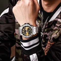 SMAEL new arrival   relojes de hombre analog digital business golden watch jam tangan stainless steel watches