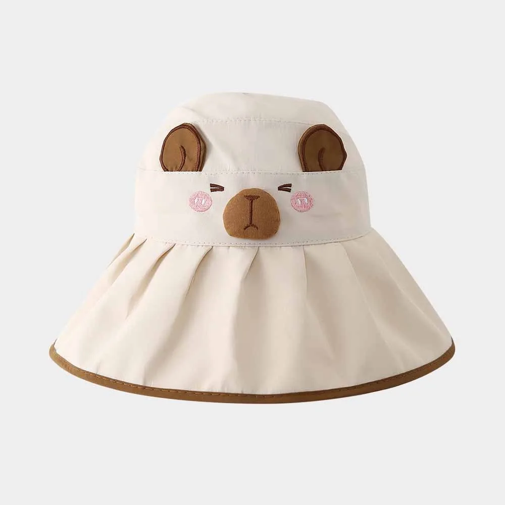 

Корейский стиль, шляпа-ведро с рисунком капибары, однотонная быстросохнущая летняя шляпа от солнца с затенением, шляпа от солнца с защитой от УФ-лучей