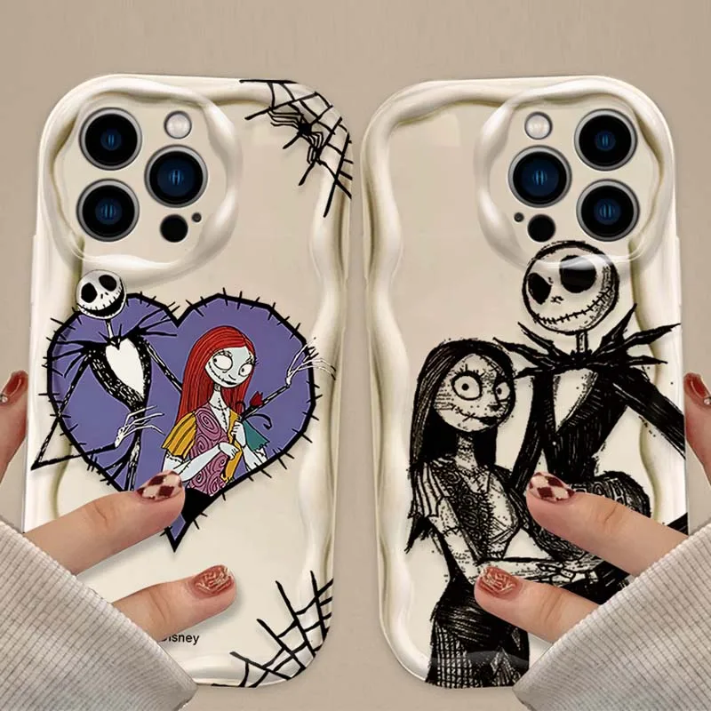 Disney Nightmare Before Christmas Case For iPhone 16 15 14 13 12 11 Pro Max X XR XS 8 7 Plus SE 2020 Shockproof 3D Wave Cover