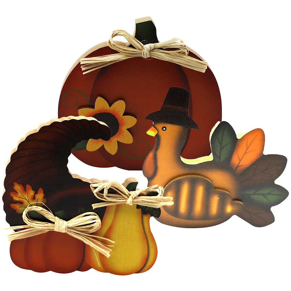 

3 Pcs Centerpieces Thanksgiving nament Wooden Wooden Crafts Thanksgiving Decorations Table naments Fall Crafts