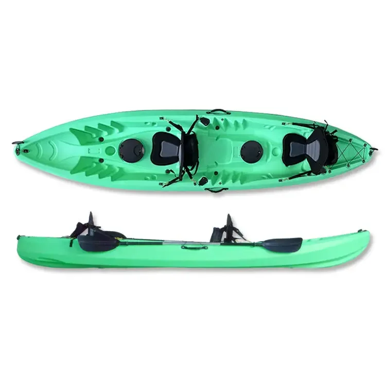 Venta al por mayor de kayak familiar con remo y 3 asientos, diseño popular, kayak familiar para 3 personas, material HDPE, OEM de China