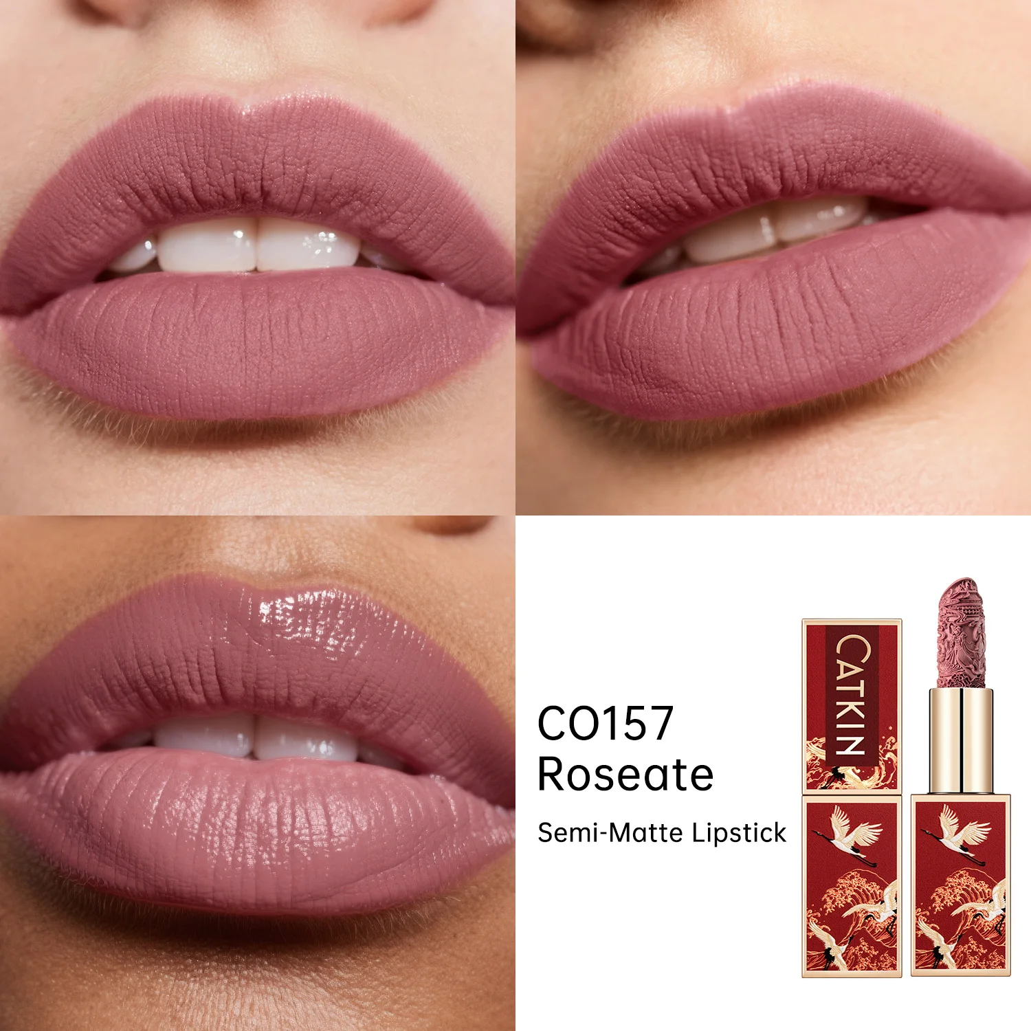 

CATKIN Matte Lipstick 2PCS Set Long Lasting for 24H，Lightweight Soft and Ultra Hydrating Lipsticks Infused with Vitamin E