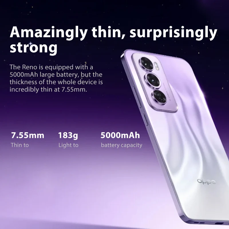 OPPO Reno 12 Pro 5G 휴대폰 디멘션 9200 + 옥타 코어 50MP 후면 카메라, 6.7 인치 AMOLED 120Hz 5000mAh 80W SuperVOOC OTA NFC, 정품