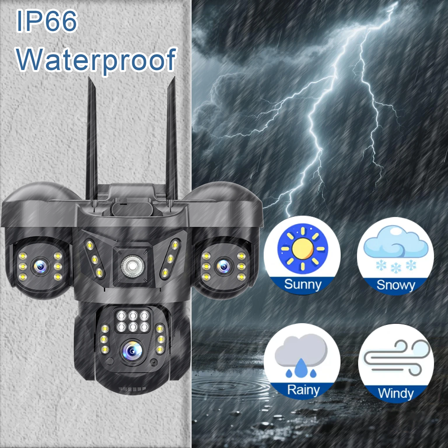 V380 Pro 15MP Three Lens Camera Outdoor Waterproof 4G Sim Card Video Surveillance Cameras Humanoid Tracking Security CCTV