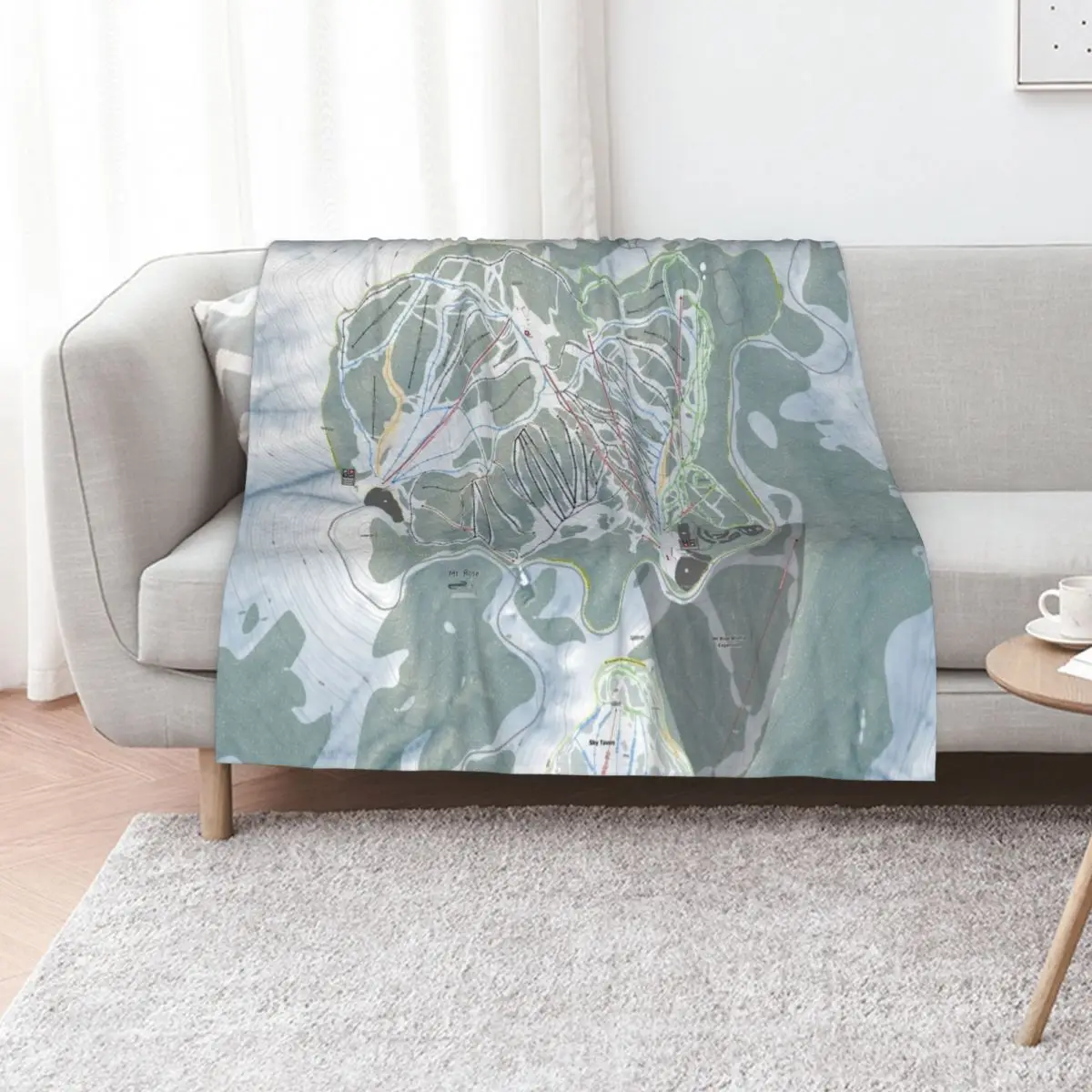 Mt Rose Resort Trail Map Throw Blanket Nap Cute funny gift Luxury Designer heavy to sleep Polar Blankets