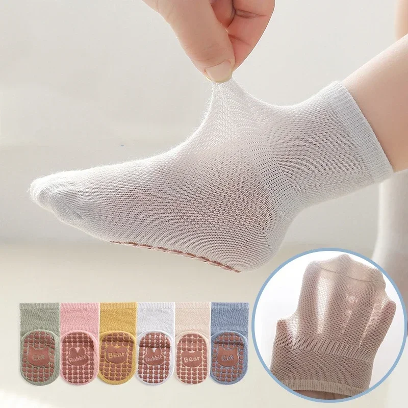 Baby Children Thin Mesh Socks Toddler Boys Girls Breathable Anti-slip Trampoline Socks Kids Comfortable School Sport Clothes