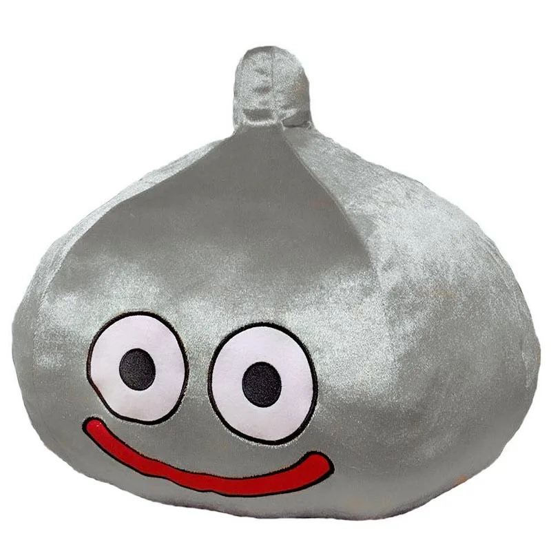 

New Cute Game Dragon Quest Silver Metal Slime Large Plush Stuffed Pillow Cushion Doll 32*30cm Kids Toys Boys Children Gifts