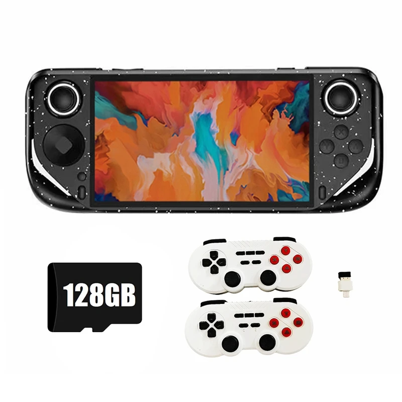 B04B-E6plus Handheld Game Console+2Xcontroller 128G+20000Games 5 Inch Portable Arcade Video Game Console Support Connect TV