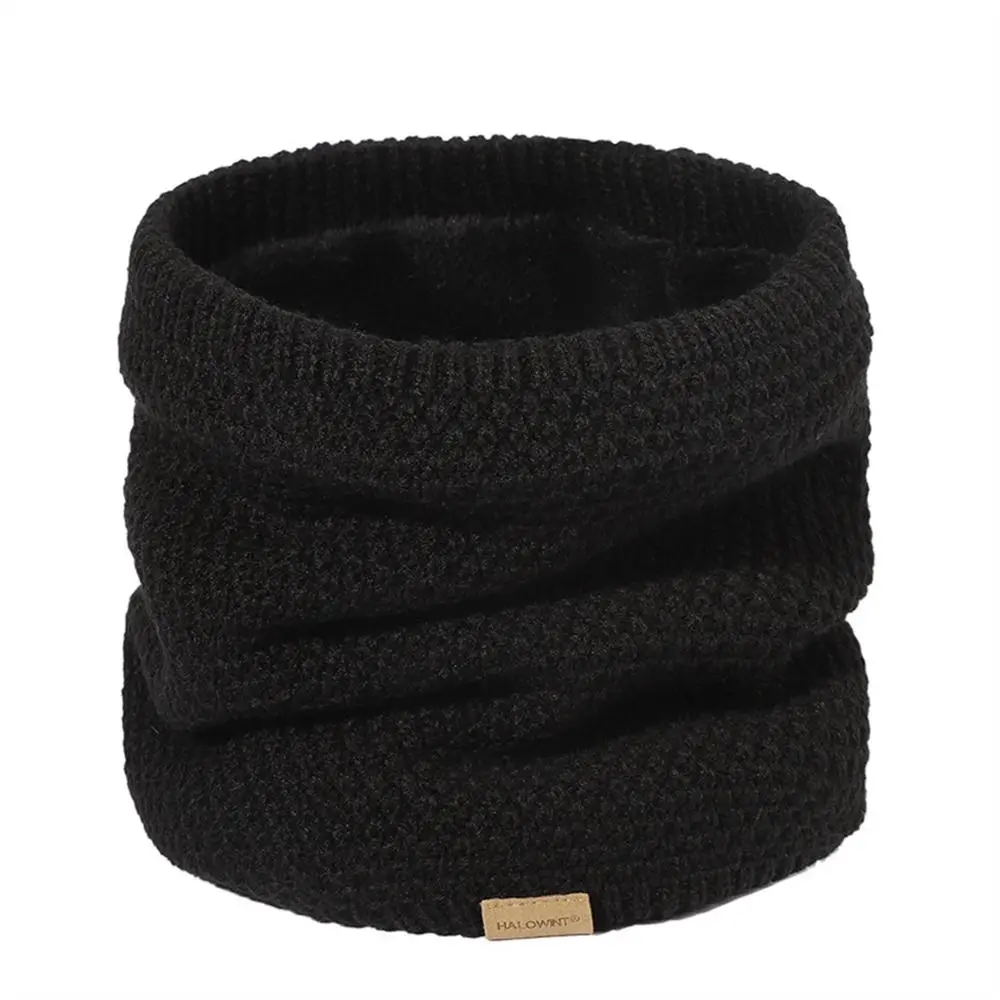 Casual Thickened Lining Neck Gaiter Knitted Keep Warm Ski Tube Scarf Cold-proof Collar Men & Women