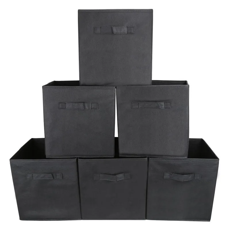 Foldable Fabric Storage box Cube Bins Cloth Organizer storage Baskets Folding Nursery Closet Drawer Features Dual Handles