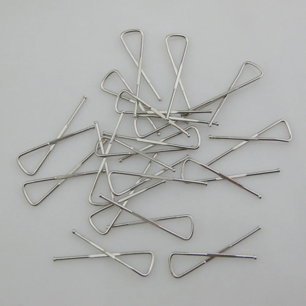 NBNLSA 50Pcs About 33MM Long Iron Clips For Garment Shirt Collar Package DIY Sewing Supplies