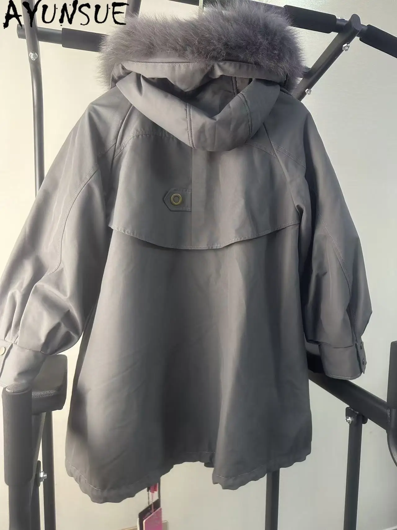 AYUNSUE سترة فرو الأرنب الحقيقي النساء الملابس الشتوية الثعلب الفراء طوق معطف فريد تعزيز عيوب صغيرة لا استرداد لا تبادل #2