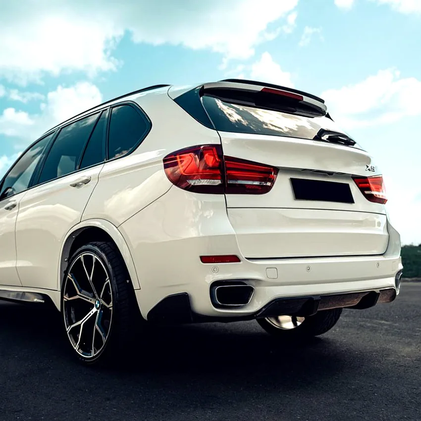 4PCS 2014 - 2018 For BMW X5 F15 M Sport MP Style Rear Bumper Lip Diffuser Spoiler Side Splitter Cover Body Kit ABS Gloss Black
