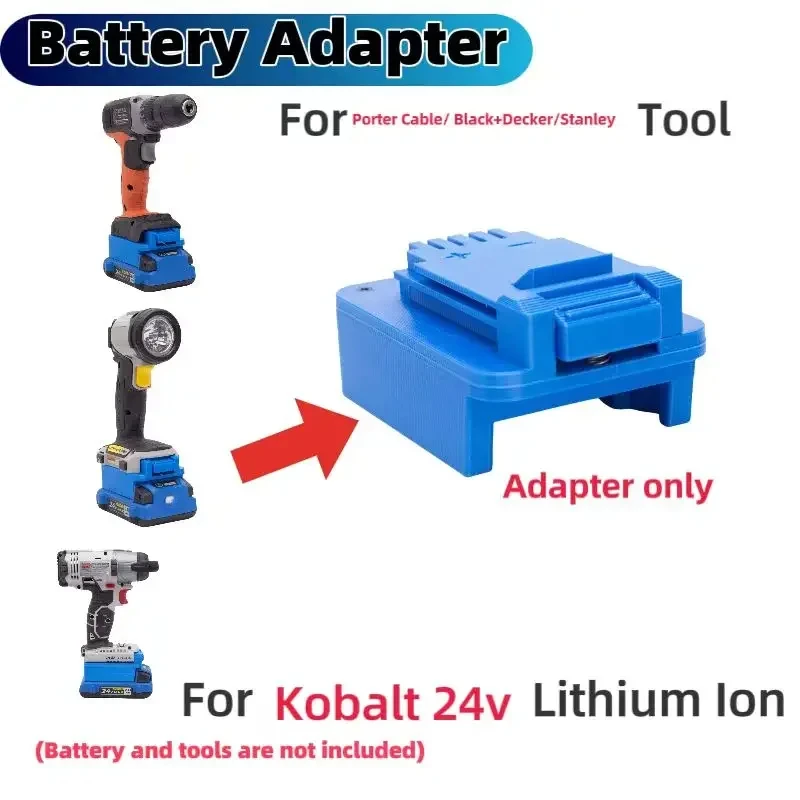 For Kobalt 24v Lithium Battery ﻿Converter Adapter To  Porter Cable/ Black+Decker/Stanley Tool ﻿  (Not Include Tools And Battery)