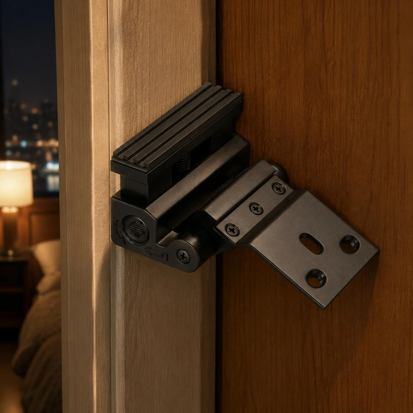 Height Adjustable Interior Door Security Latch Easy Installation Heavy Duty Door Holder for Household Fixtures