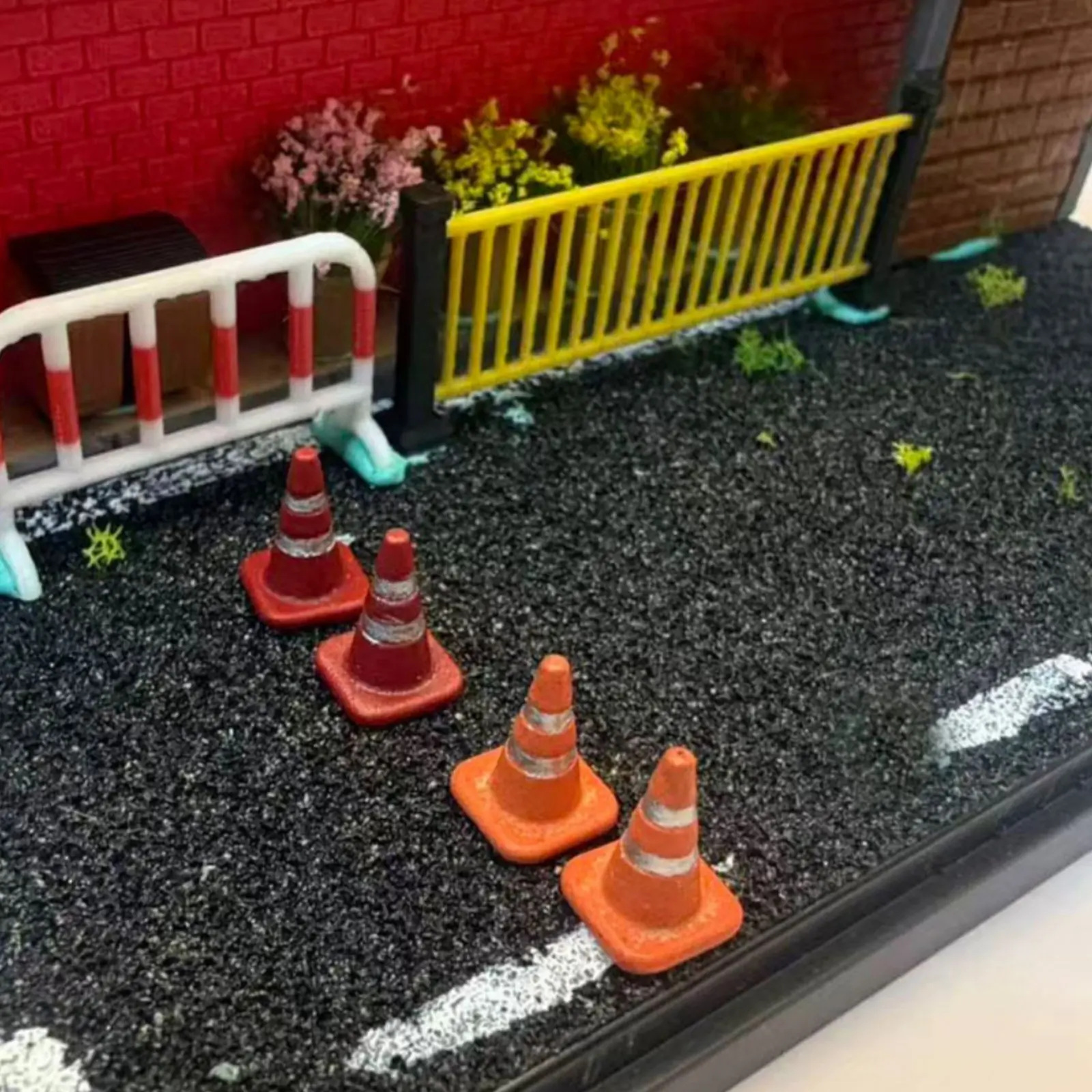 Approximately 1:64 Scale Street Cone Highly Detailed Miniature Traffic Cone Model Car Accessory Resin Material for Hobbyists - view 5