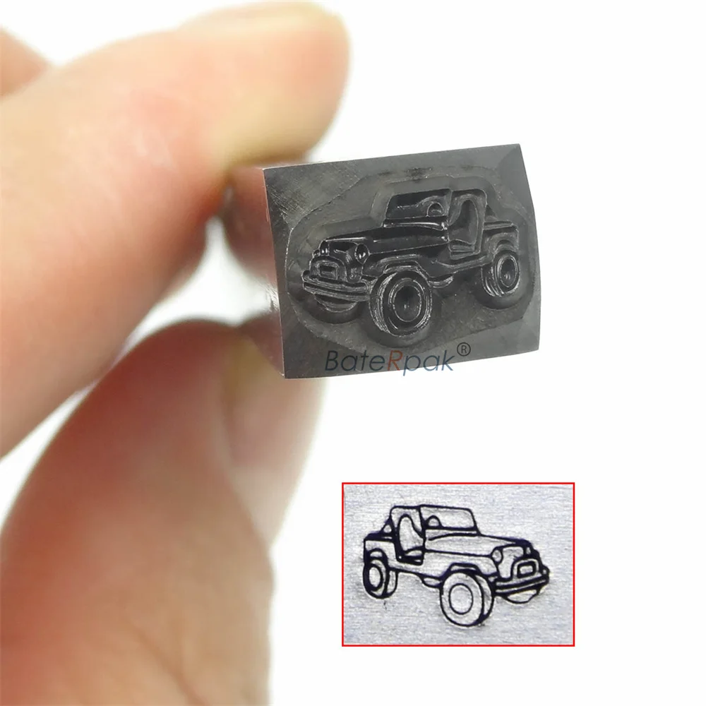 BateRpak Jeep SUV Car Off-road vehicle Design stamp 10x6.5mm,DIY Bracelet/jewelry symbols steel stamp