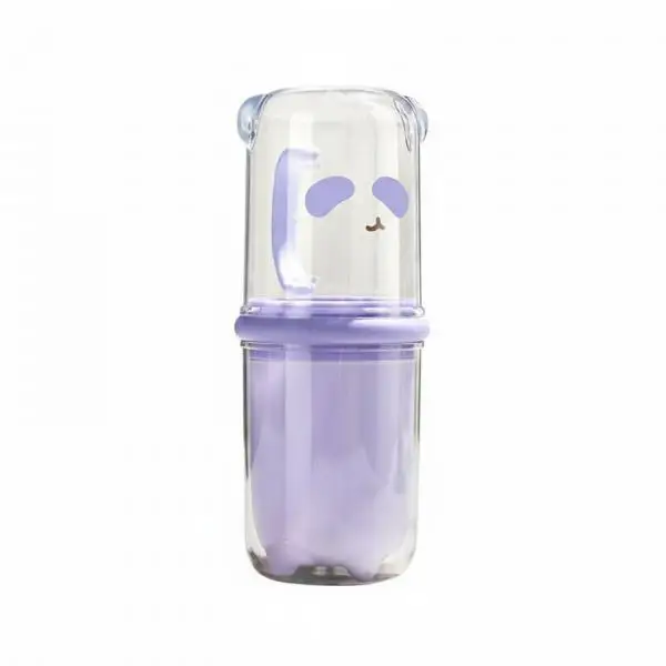 Compact Travel Toothbrush Cup with Press Close Lid Portable Rinse Cup Storage Box for Kids Adults Bathroom Organizer Kit