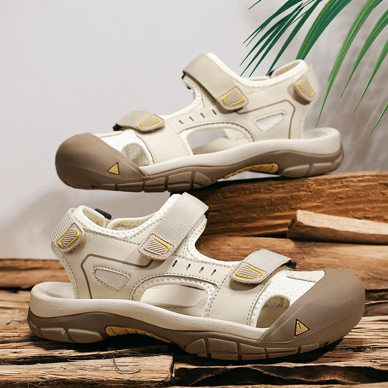 

New Fashion Summer Casual Men's Shoes Beach Sandals Closed Toe Soft Breathable Footwear Large Size 38-46 Comfortable