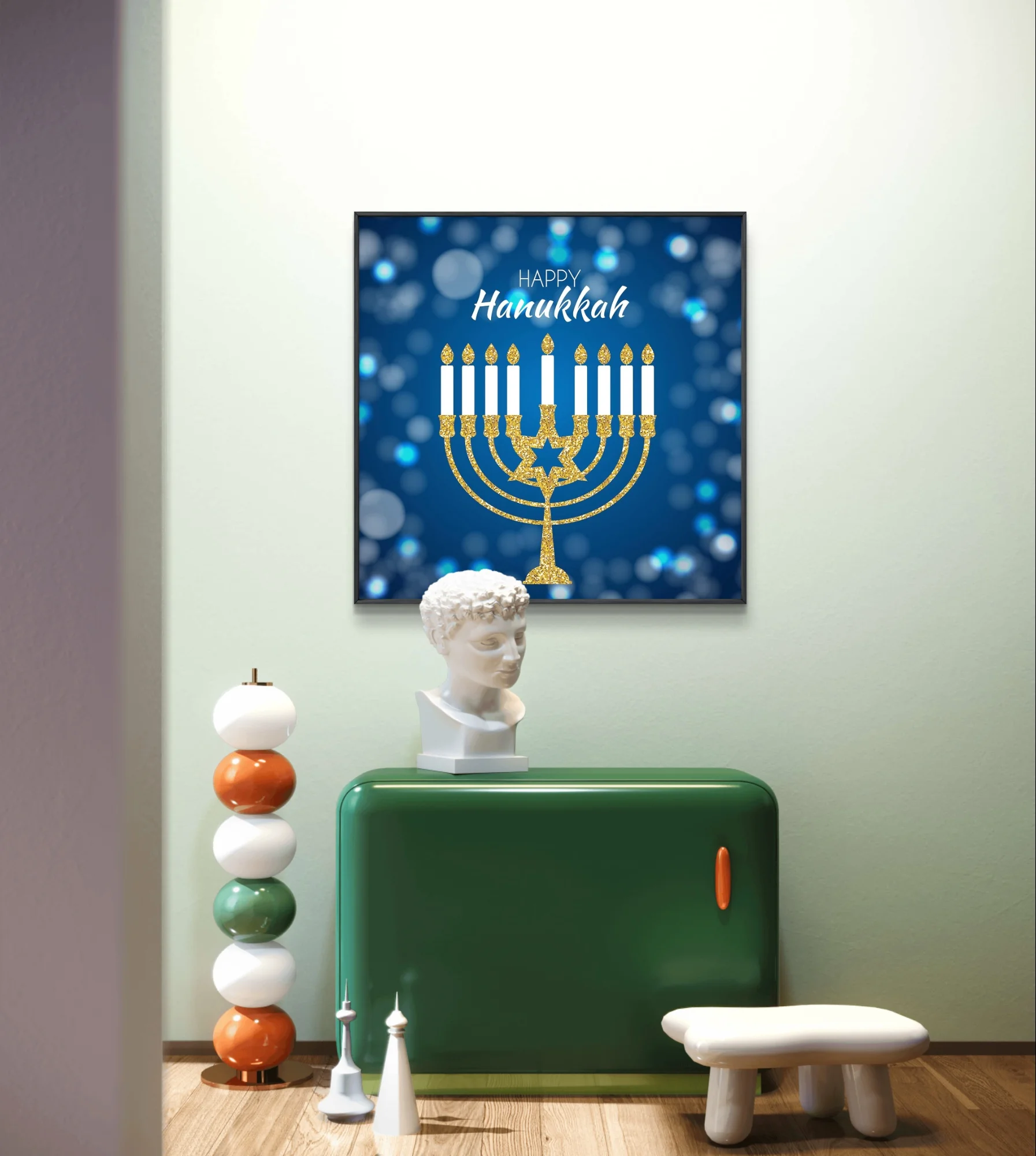 Zestaw do malowania diamentów Menorah Jewish Hanukkah Diy haft diamentowy Rhinestone haft krzyżykowy mozaika dekoracje ścienne do domu ręcznie