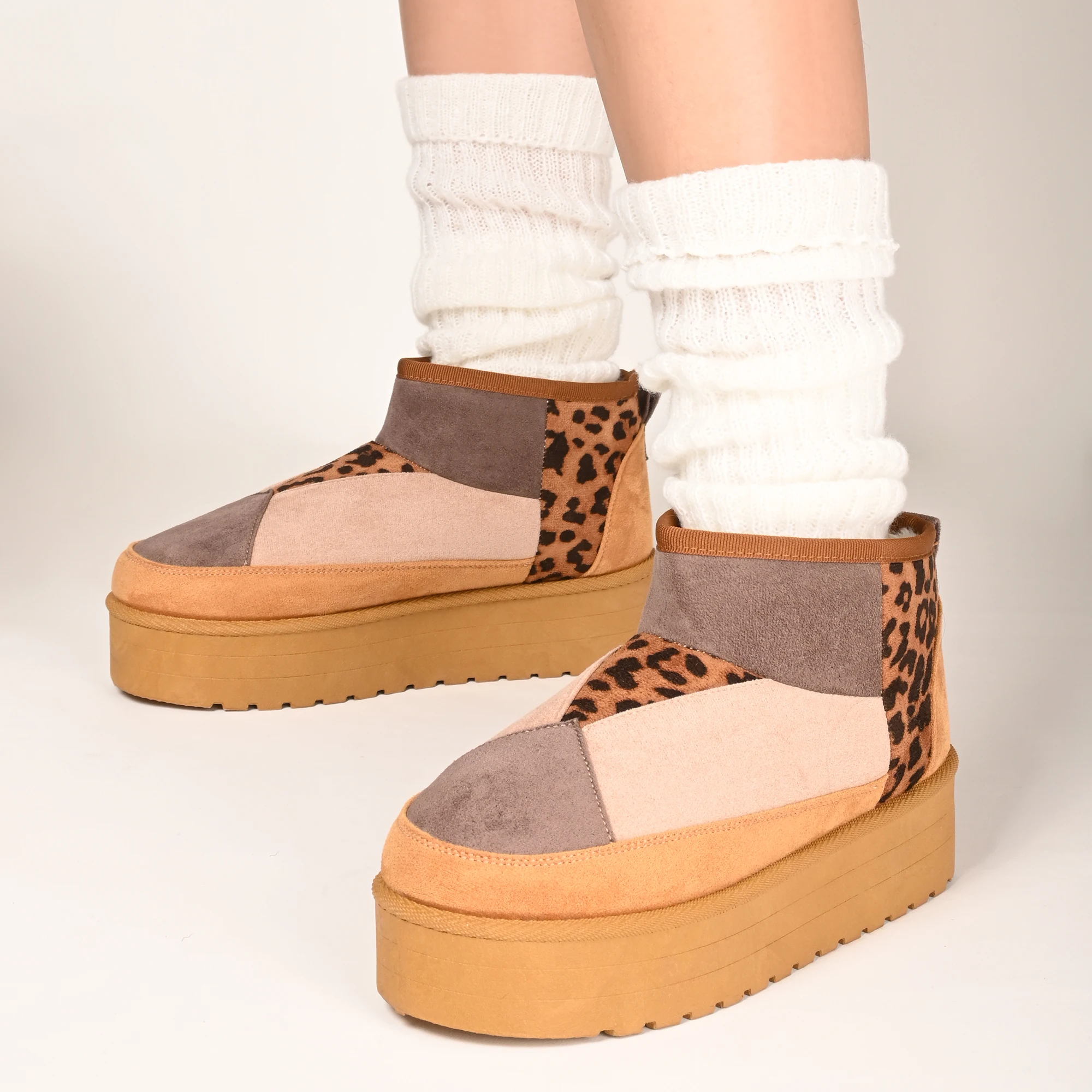 Women's Winter Snow Boots with Faux Suede Upper, Fur-Lined, Ankle Boots for Indoor Outdoor, UK Sizes 3-8