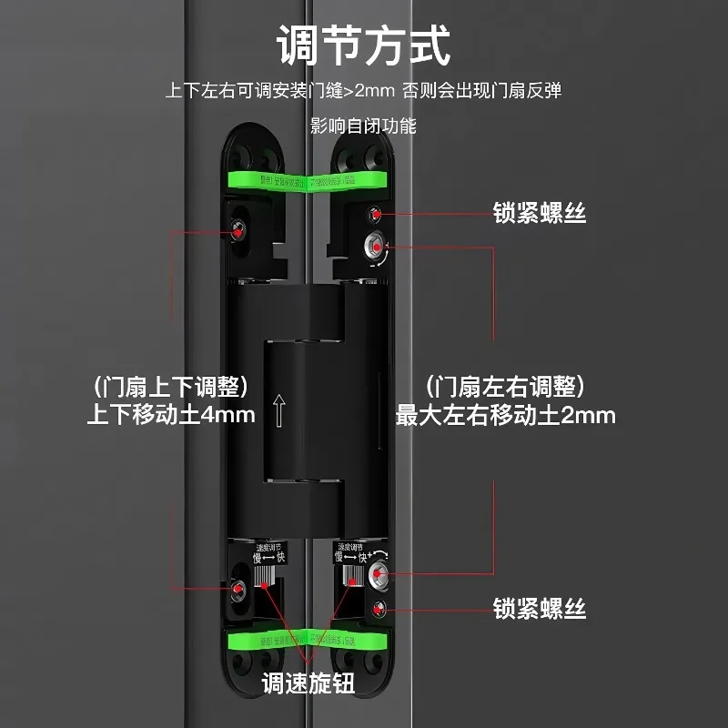Invisible door three-dimensional adjustable hinge hydraulic buffer y