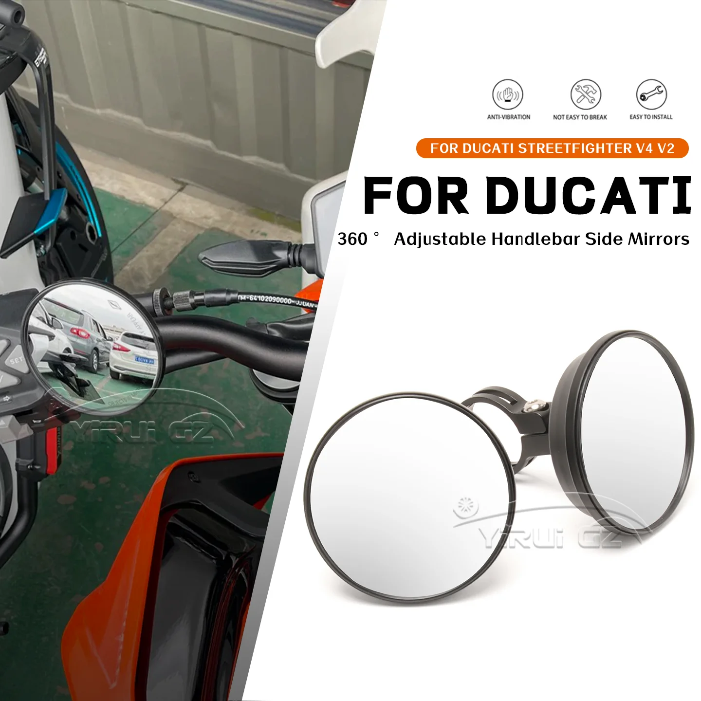 

Для Ducati Streetfighter V4 V2 V4 StreetfighterV4 V2 V2 мотоциклетная слепая зона вспомогательный ретровизор Espelhos de grande angularpara