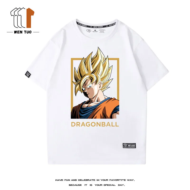 Dragon Ball Z Son Goku Anime Summer T-Shirt for Men Women Fitness Sports Loose Cotton Top Round Neck Breathable Short Sleeves