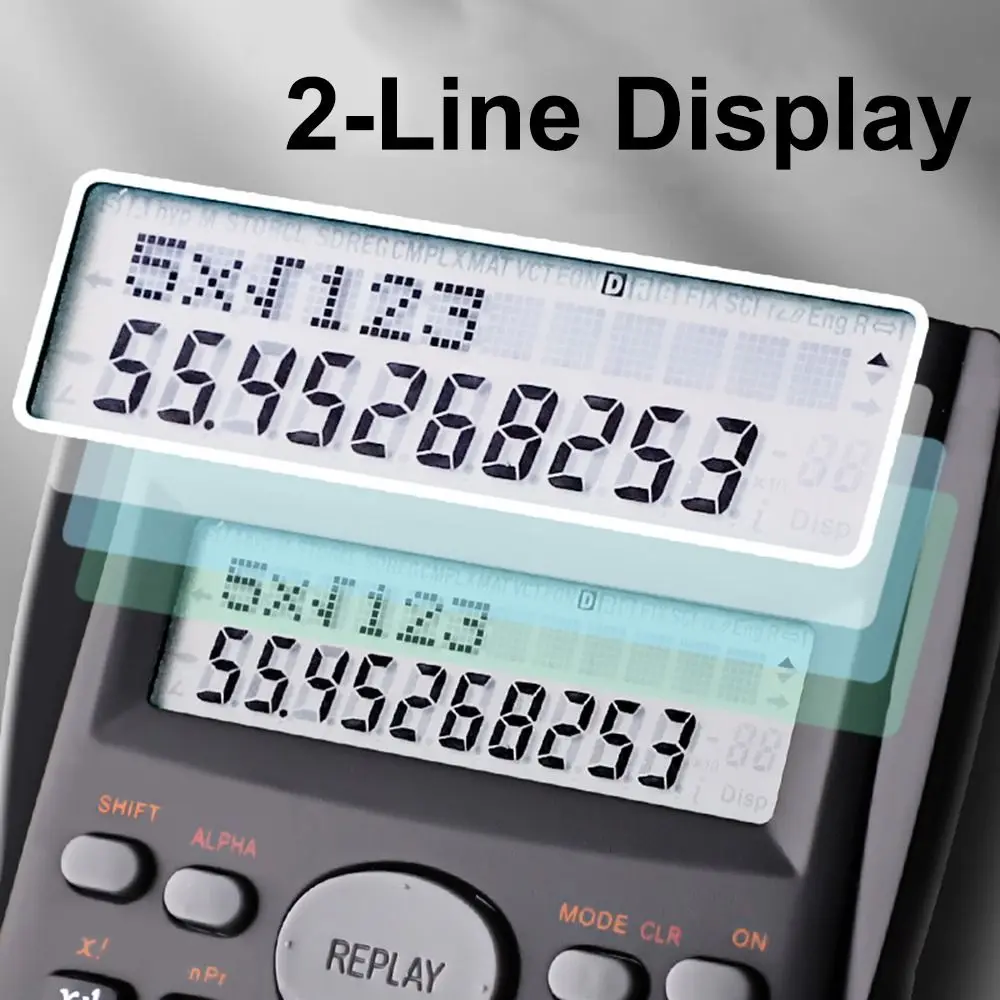 240 Functions Engineering Scientific Calculator 2-Line Multifunction Function Calculator Standard School Office Supplies