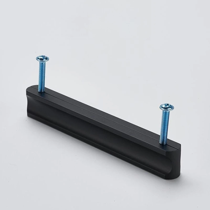 Maniglia per porta per armadi da cucina invisibile estesa Maniglia per porta per armadi in lega di alluminio Manopola per mobili nera/oro/grigia Maniglia per mobili