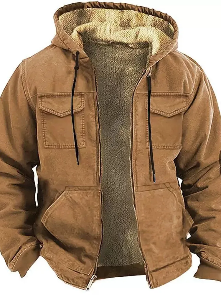 Autumn and Winter New Fashion Trend Solid Color Thickened Cotton-Padded Jacket Men's Loose Sports Large Size High-Grade Jacket