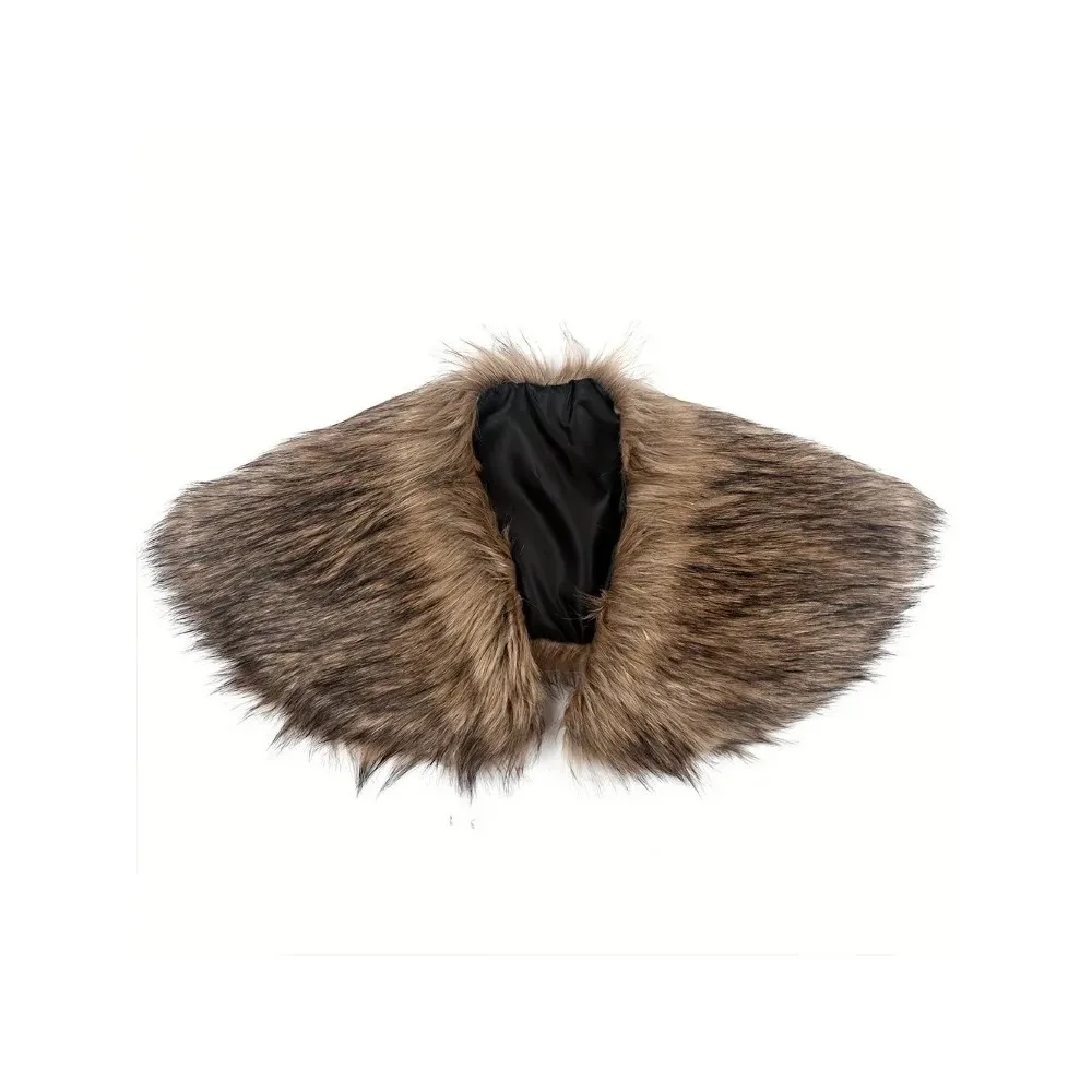 PESENAR cuello de piel sintética hombro de piel hombre capa de piel vikinga disfraz de Halloween hombre capa de piel sintética Medieval envoltura de hombro
