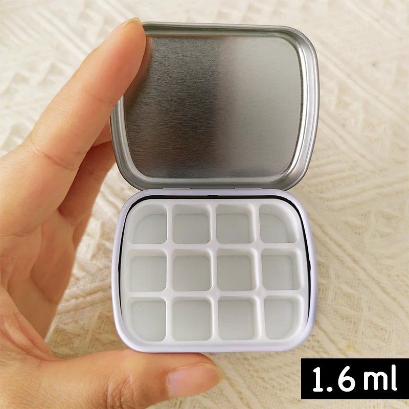 Mini caja de hierro portátil para pintura de acuarela, 0,3 ml, 1,6 ml, hecho a mano de pigmento subpaquete, estuche de hierro para subembalaje