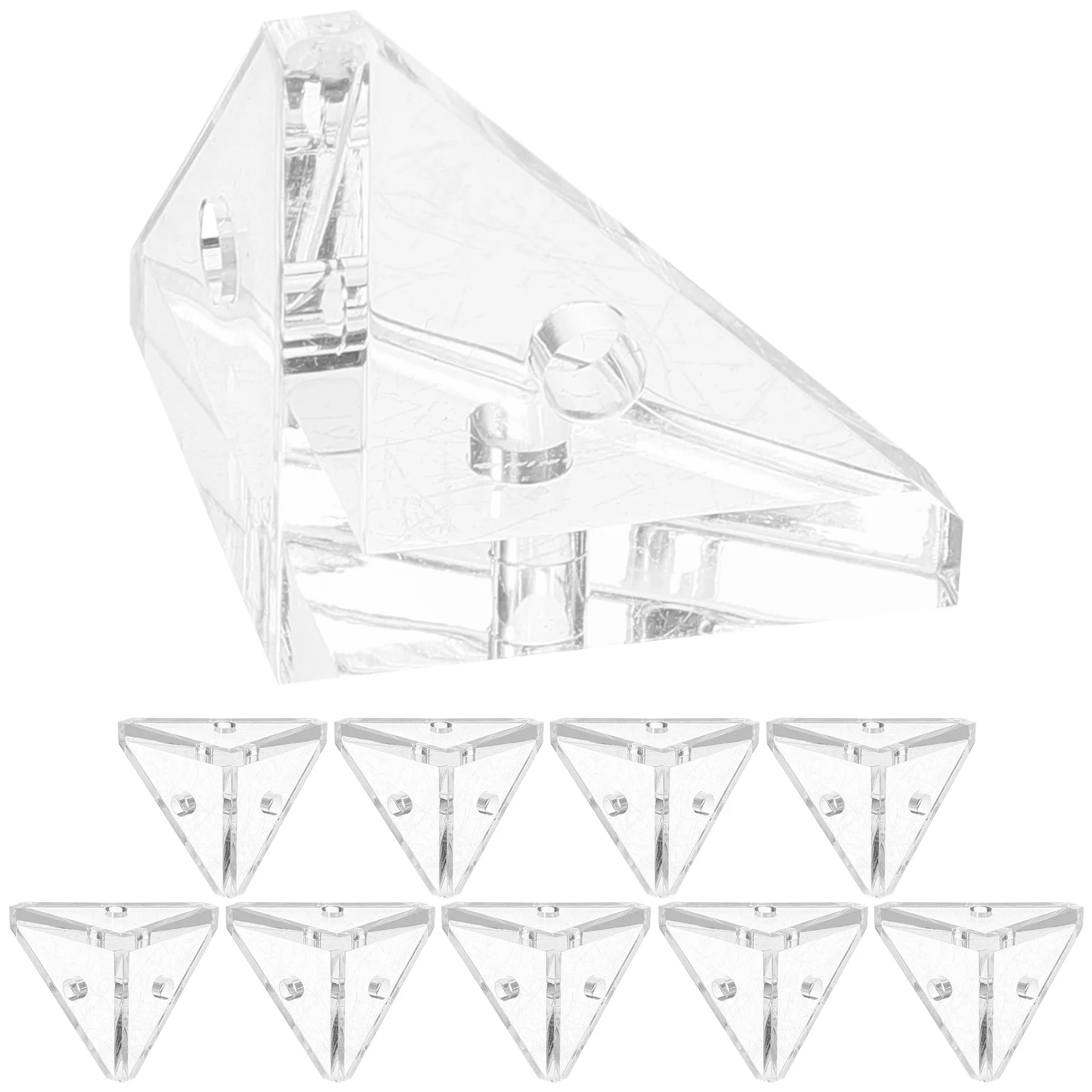 10 Pcs Triangular Bracket Corner Brace Triangle Shelf Table Piece Set Brackets Acrylic for Braces Small Mounting