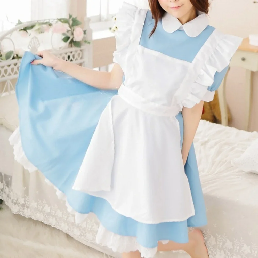 Disfraces de Cosplay para Mujer, Vestido Lolita, Delantal de Sirvienta, Falda de Fantasía para Carnaval, Ropa de Halloween, Fiesta de Disfraces, Alice, Talla Asiática