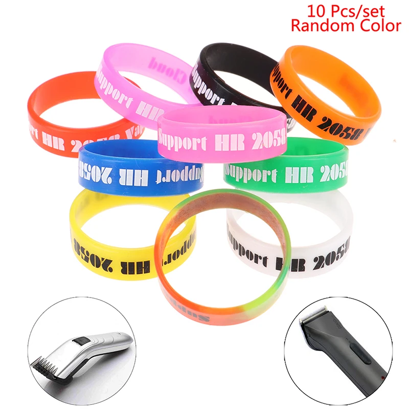 

【L】10 Pcs Trimmer Grip Barber Hair Clipper Grip Rubber Anti Slide Design Barber Trimmer Grips Hairdressing Decorative Rings