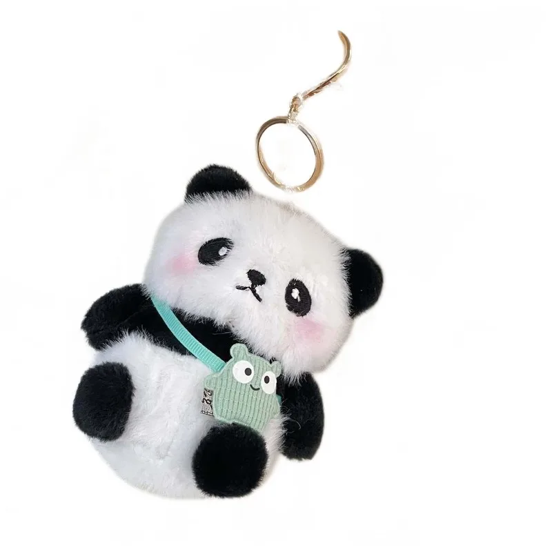 Cute Panda Plush Toy Keychain Cartoon Bag Pendant Fashion Gift Car Key Chain Pendant Ornaments Soft Stuffed Animal Accessories