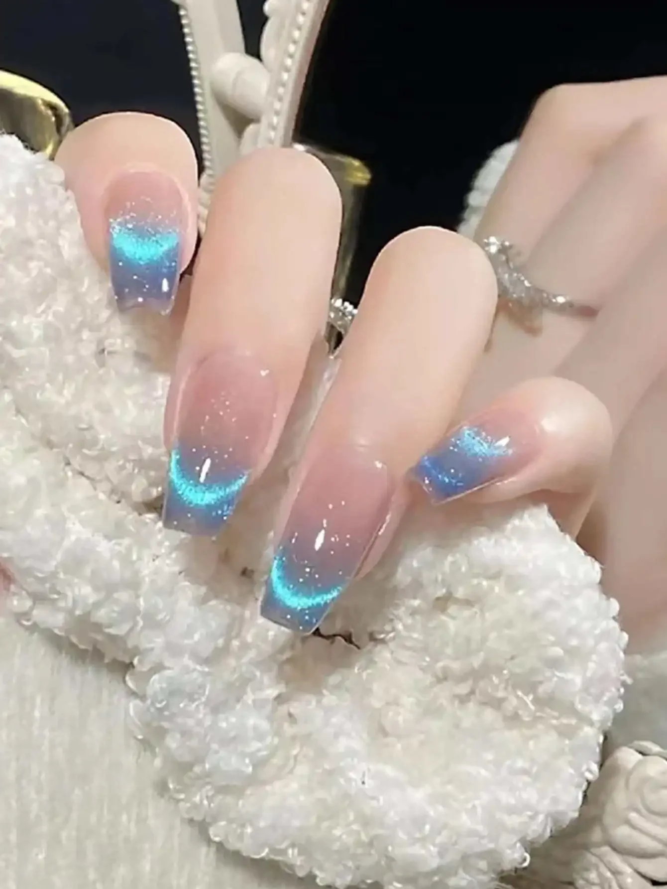 

24pcs Long Multi-Color French Cat Eyes, Fully Covered Nail Kit,1 Piece Of Jelly Gel And 1 Piece Of Nail File,Suitable For Daily Parties And Dances, Designed Specifically For Women's Nail Art To Add Beautiful Design,Nail Art,Graduation,Holidays,Travel
